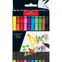 Фломастери Faber-Castell пензлики Black Edition, 10 кольорів (32355)