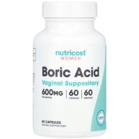 Вітамінно-мінеральний комплекс Nutricost Борна кислота для жінок, 600 мг, Women, Boric Acid, Vaginal Suppository (NCS67885)