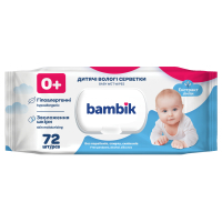 Дитячі вологі серветки Bambik з екстрактом липи 72 шт. (43406000)