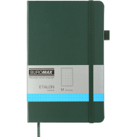 Книга записна Buromax Etalon 125x195 мм 96 аркушів в точку обкладинка зі штучної шкіри Зелена (BM.291360-04)