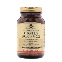 Вітамін Solgar Біотин (В7) 10000 мкг, Biotin, 120 вегетаріанських капсул (SOL-52392)