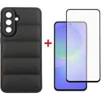 Чохол до мобільного телефона Dengos Kit Samsung Galaxy A36 5G Soft + glass (Black) (DG-KM-140)