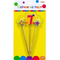 Свічка Maxi Stars "7" висотою 4,5 см, 3 шт. (MX620080-7)