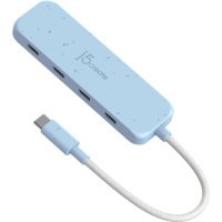 Концентратор J5create USB-C to 4xUSB-C 3.2 10Gbps cyan (JCH345EC-N)