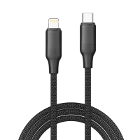 Дата кабель USB-C to Lightning 1.0m PD30W TPE embossed black ColorWay (CW-CBPDCL101-BK)