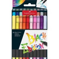 Фломастери Faber-Castell пензлики Black Edition, 20 кольорів (32356)