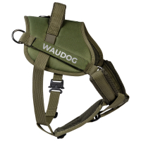 Шлея для собак WAUDOG PRO-2 світловідбивна, металевий фастекс S хакі (688131)