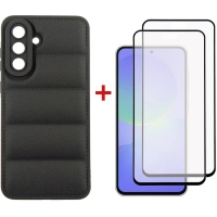 Чохол до мобільного телефона Dengos Kit Samsung Galaxy A36 Soft + 2 pcs glass (Black) (DG-CTG2P-13)