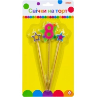 Свічка Maxi Stars "8" висотою 4,5 см, 3 шт. (MX620080-8)