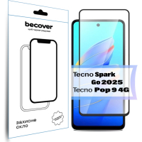 Скло захисне BeCover Tecno Spark Go 2025/ Pop 9 4G (KL4h) Black (713682)