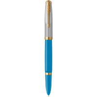 Ручка пір'яна Parker PARKER 51 Premium Turquoise GT  FP F (56 411)