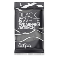 Рукавички господарські Добра Господарочка Black&White Латексні Розмір S (4820086523790)