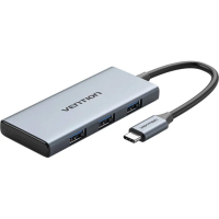 Концентратор Vention USB-C 6-in-1 3xUSB 3.0 + HDMI 4K30Hz + SD/TF 0.15m (TOOHB)