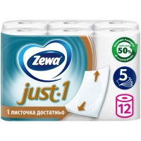 Туалетний папір Zewa Just 1 5 шарів 12 рулонів (7322542591499)