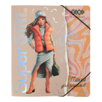 Папка для зошитів ZiBi SUPER GIRL, картонна, на гумці В5 (200 х 230 мм) (ZB.14990-10)