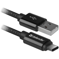 Дата кабель USB 2.0 AM to USB-C 1.0m PRO Black Defender (87814)