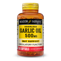 Трави Mason Natural Часникова олія 500 мг, Garlic Oil, 100 гелевих капсул (MAV05321)