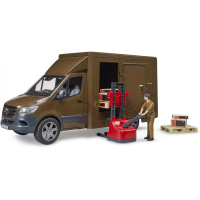 Масштабна модель автомобіля Bruder автомобіль MB Sprinter кур'єр UPS з фігуркою та аксесуарами (02678)
