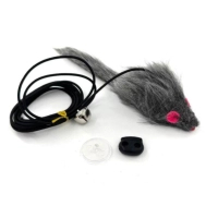 Іграшка для котів Hippie Pet Мишка з мотузкою сіра 8 см (HIPCT2304006P)