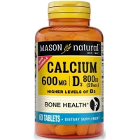 Мінерали Mason Natural Кальцій 600 мг з Вітаміном D3 800 МО, Calcium 600 mg з Vitamin D3 800 IU, 6 (MAV17135)