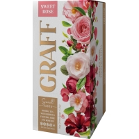 Чай Graff Sweet Rose з квітів гібіскуса, троянди та шипшини 20x1.5 г (4820279612300)
