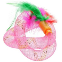 Іграшка для котів Hippie Pet З пір'ям рожева 19 см (HIPCT22022RO)
