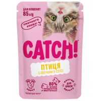 Вологий корм для кішок Catch! для кошенят з птицею та овочами в соусі 24х85 г (2700000066966)