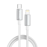 Дата кабель USB-C to Lightning 1.0m PD30W zinc alloy braided white ColorWay (CW-CBPDCL098-WT)