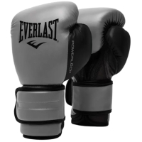Боксерські рукавички Everlast PowerLock Boxing Training Gloves P00002307 сірий, чорний 16 унцій (009283608552)