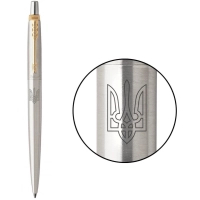 Ручка кулькова Parker JOTTER 17 UKRAINE SS GT BP Тризуб прозорий (16032_T010b)