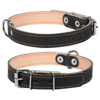 Нашийник для тварин Collar подвійний Ш 20 мм Д 32-40 см чорний (01411)