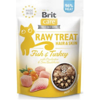 Ласощі для котів Brit Care Raw Treat Hair & Skin Freeze-dried 40 г - риба та індичка (8595602569564)