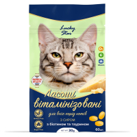 Ласощі для котів Lucky Star Вітамінізовані з сиром 30 г (4820275972194)