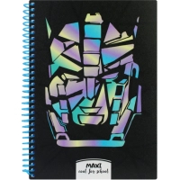 Блокнот Maxi А5, пластикова обкладинка, спіраль, 80 арк., клітинка (MX20832-09)