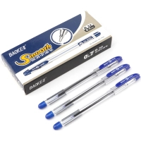 Ручка масляна Baoke Smooth 0.7 мм, з грипом синя, 12 шт (B32-blue)