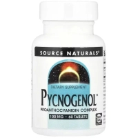 Вітамінно-мінеральний комплекс Source Naturals Пікногенол, 100 мг, Екстракт Соснової Кори, Pycnogenol, 60 табл. (SN0333)