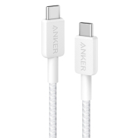 Дата кабель USB-C to USB-C 0.9m nylon 322 white Anker (A81F5H21/A81F5G21)