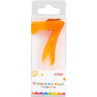 Свічка Maxi "7" із блискітками, що іскриться, 4,5 см, на торт (MX622081-7)