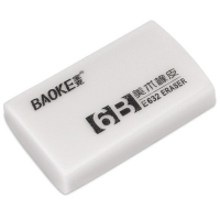 Гумка Baoke прямокутна 39 х 23 х 10 мм, TPR білий 6B, 36 шт (E632)