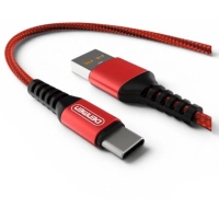 Дата кабель USB 2.0 AM to USB-C 1.0m 2.4A red Denmen (DN-D02T-RD)