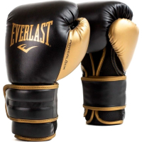 Боксерські рукавички Everlast PowerLock Boxing Training Gloves P00002661 чорний, золотий 10 унцій (009283611965)