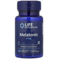 Вітамінно-мінеральний комплекс Life Extension Мелатонін, 3 мг, Melatonin, 60 вегетаріанських капсул (LEX-33006)