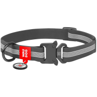 Нашийник для тварин WAUDOG Waterproof металева пряжка-фастекс M Ш 20 мм Д 28-40 см сірий (261111)