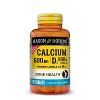 Вітамінно-мінеральний комплекс Mason Natural Кальцій 600 мг та Вітамін D3 800 МО, Calcium 600 mg with Vitamin D3 800 IU, 100 (MAV17131)