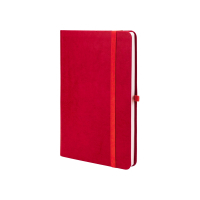 Книга записна Optima А5 NEBRASKA, м’яка обкладинка, гумка, білий блок лінія, червоний (O20124-03)