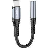 Перехідник USB-C M to 3.5mm F LS33 metal gray HOCO (6931474761163)