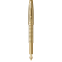 Ручка пір'яна Parker SONNET 17 SE Cisele Gold GT FP18 F + бархатний чохол (68 611)
