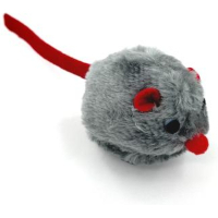 Іграшка для котів Hippie Pet Мишка сіра з червоним хвостиком 6 см (HIPCT14419)