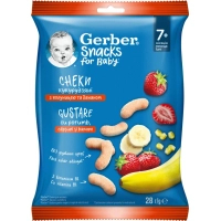 Дитячі снеки Gerber Кукурудзяні палички зі смаком полуниці та банана з 7 місяців 28 г (1627025)