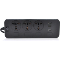 Мережевий фільтр живлення Voltronic TВ-Т14, 3роз, 3*USB Black (ТВ-Т14-Black)